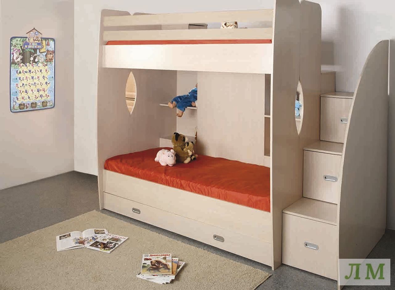 небольшая двухъярусная кровать для детей